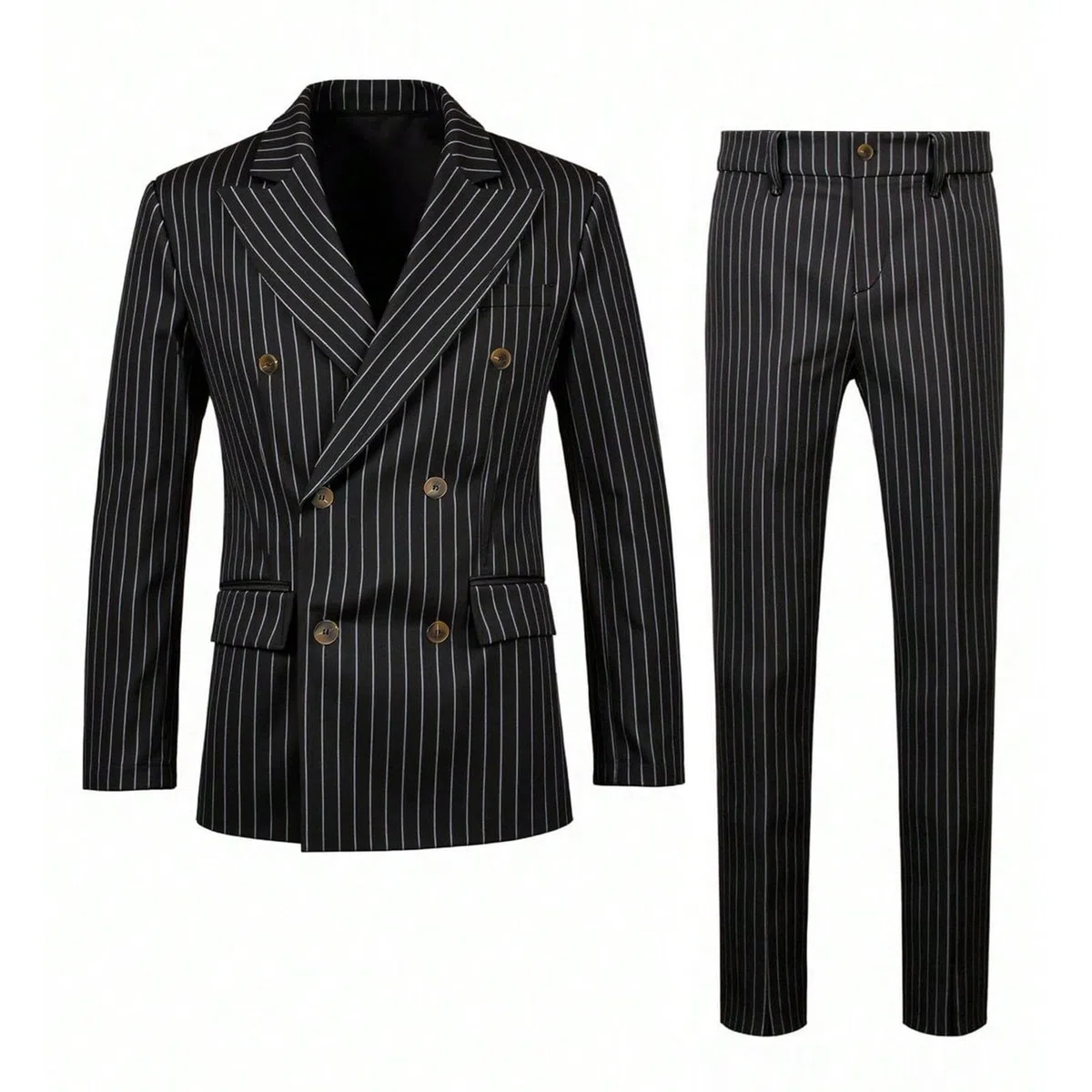 Generisch Traje para hombre de 2 piezas, traje de Sakko a rayas, traje de hombre, corte ajustado, trajes elásticos para bodas, regulares, chaqueta moderna para negocios, ropa deportiva para novios