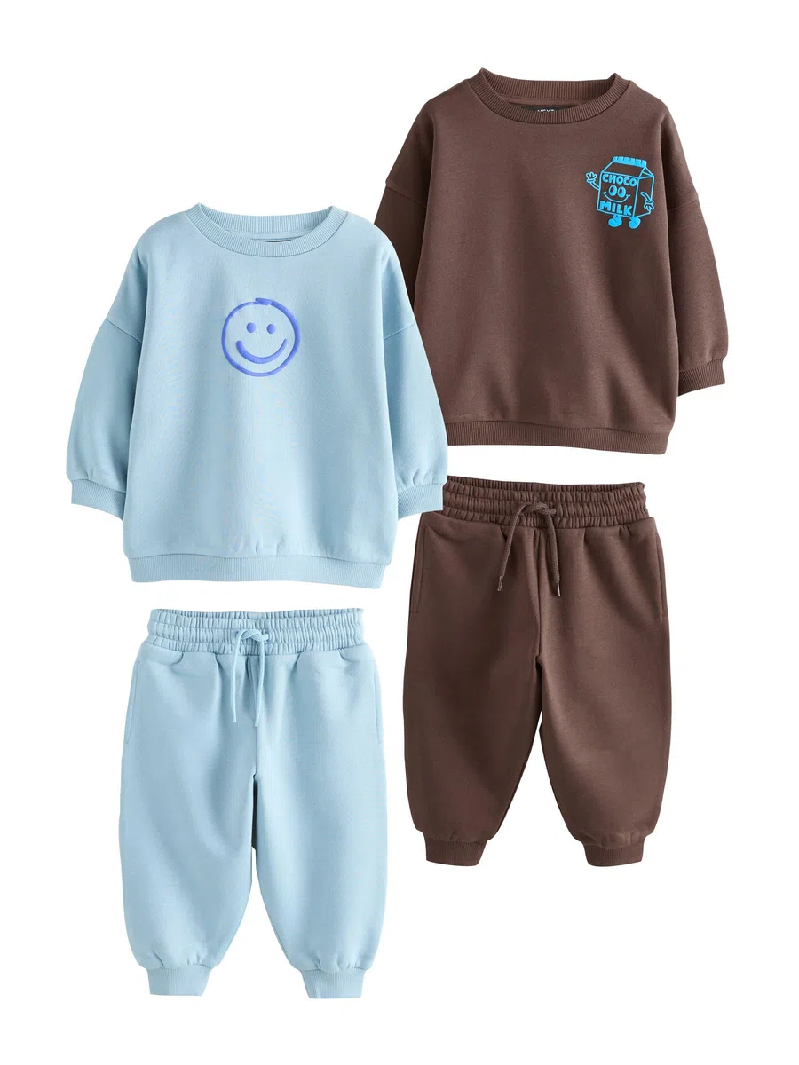 NEXT Niños Pack de 2 conjuntos de sudadera y pantalones de chándal