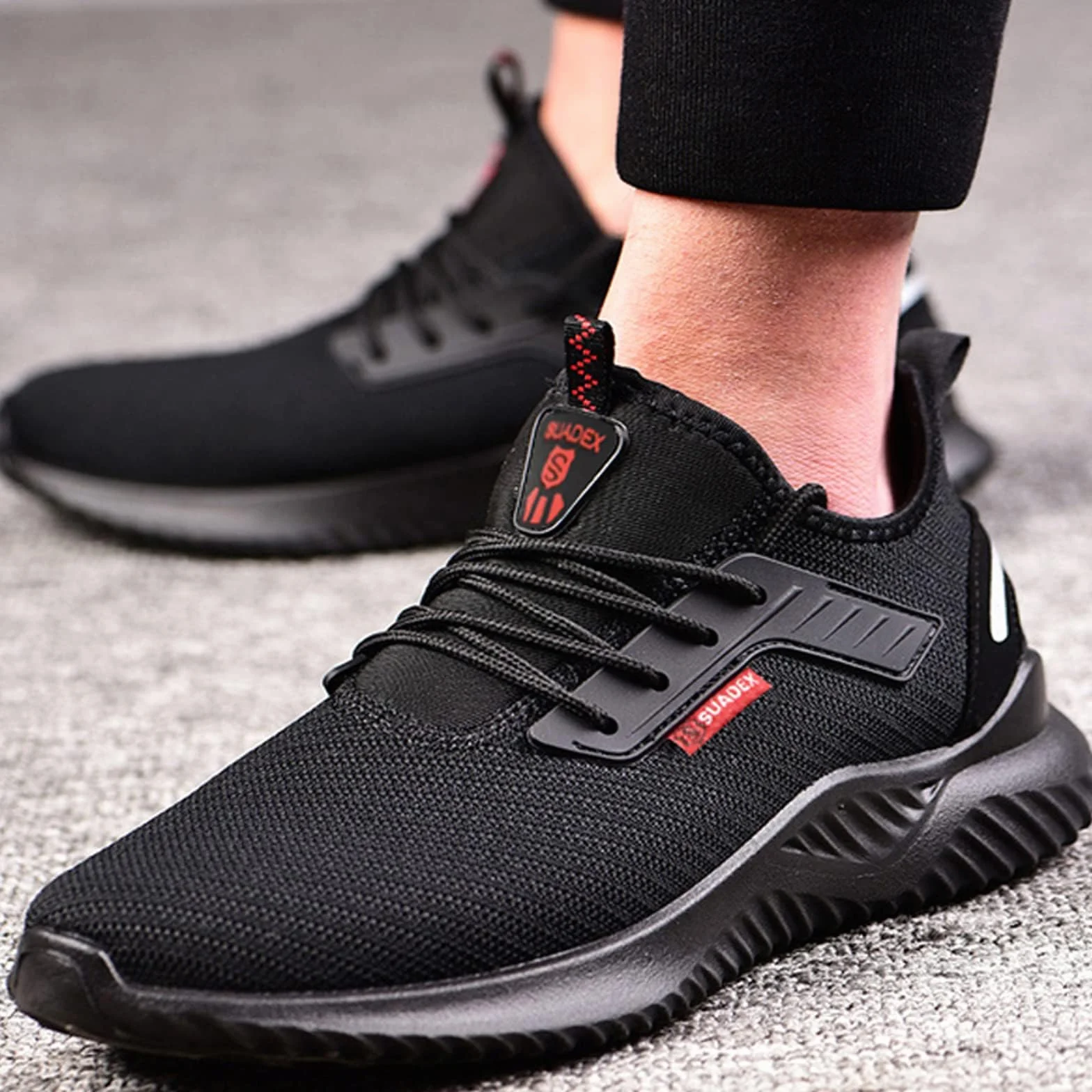 SUADEX Zapatos de Seguridad Hombre Mujer Calzado de Trabajo Ligeros Antideslizante Zapatillas de Seguridad Transpirablescon Punta de Acero EU36-48