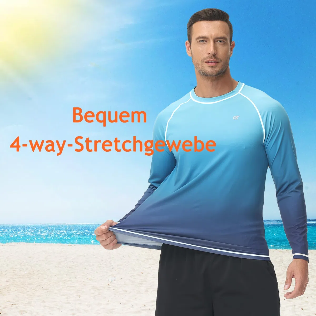 Huayuzh Rashguard Camiseta de natación de manga larga para hombre, de secado rápido, transpirable, para surf, pesca, senderismo