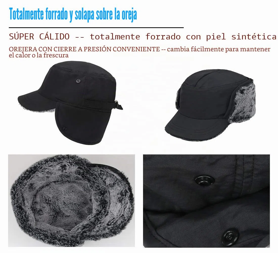 Gisdanchz Unisexo Gorra Invierno con Orejeras - Forrado con Piel Sintética