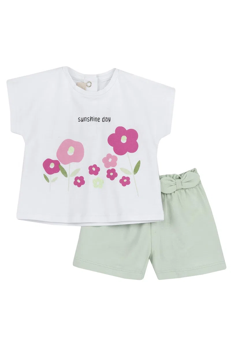 Chicco Conjunto de Camiseta Y Pantalones Cortos, Chándal, Bebé-Niñas
