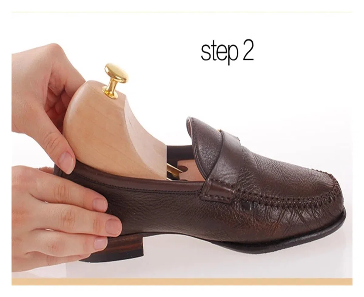 1 par de árboles de zapatos ajustables de madera for hombres y mujeres, soporte de zapato sólido de primavera, perilla de Metal, moldeador de árbol de zapatos, ensanchador de zapatos Adecuado Para Bot