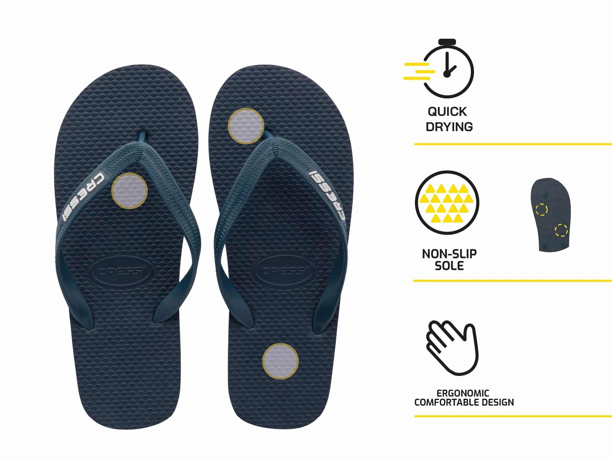 CRESSI Beach Flip Flops Chanclas Unisex para Playa Piscina Vacaciones y Tiempo Libre de Verano Material Termoplástico Suave Calzado Ligero Cómodo para Adultos