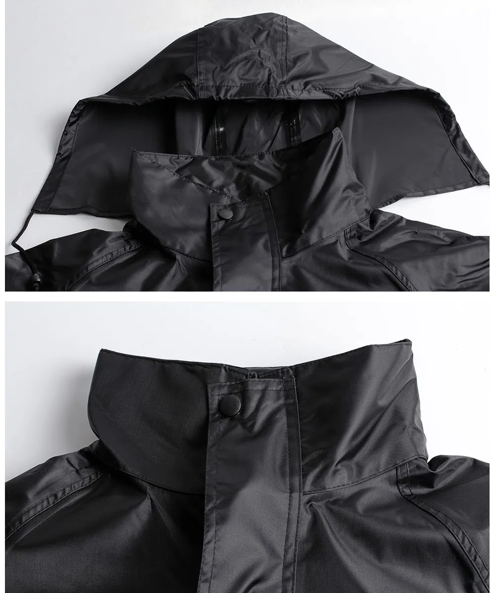 Traje de Lluvia para Hombre Impermeable Chaqueta Impermeable con Capucha Pantalones de Lluvia Exterior Cintas Reflectantes para Deportes al Aire Libre