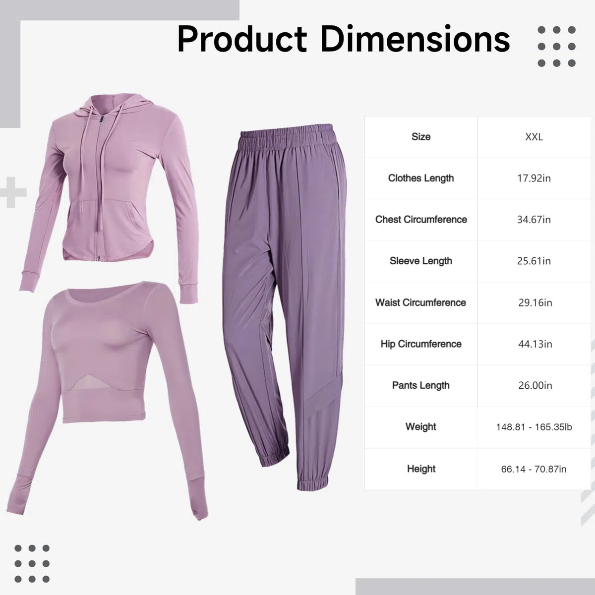 Conjuntos de entrenamiento genéricos de tres piezas para mujer, conjuntos de yoga de 3 piezas con chaqueta con capucha, tela transpirable para gimnasio y uso casual, disponible en S a XXL