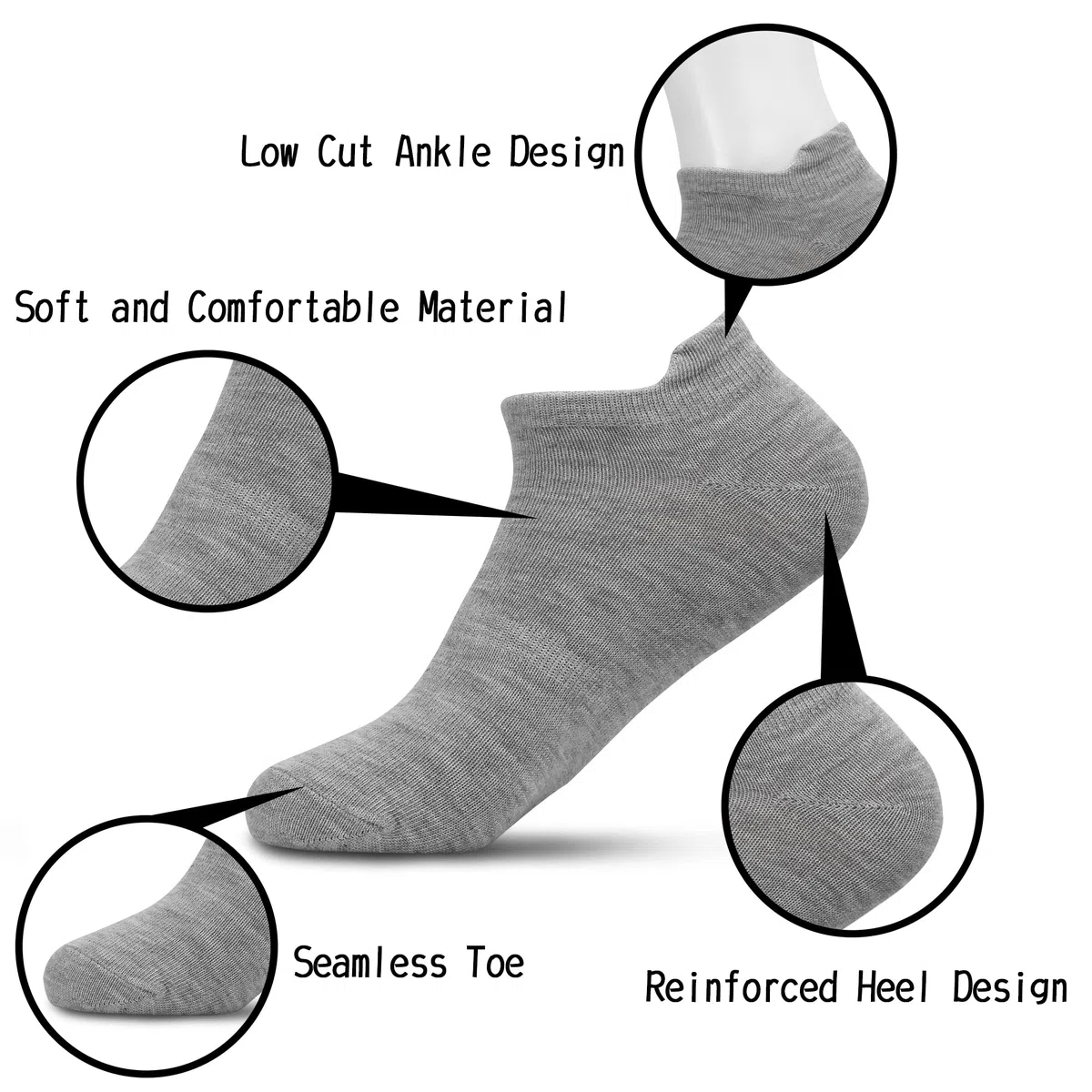 GENTABY Calcetines para niños y niñas, 25 pares, color negro, gris y blanco, talla 19-38, edad (1-14 años)