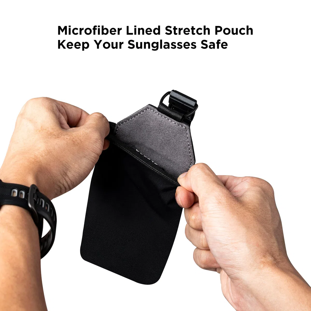ALPAKA HUB Sunglasses Pouch - Funda para Gafas de Sol Compacta con Clip para Mochila, Forro de Microfibra Suave y Estuche de Bolsillo para Uso Diario Hombre y Mujer