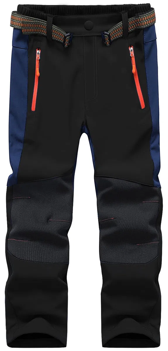 Pantalon Ski Enfant Imperméable Hiver Pantalon Randonnee Doublé Polaire Thermique Softshell Outdoor
