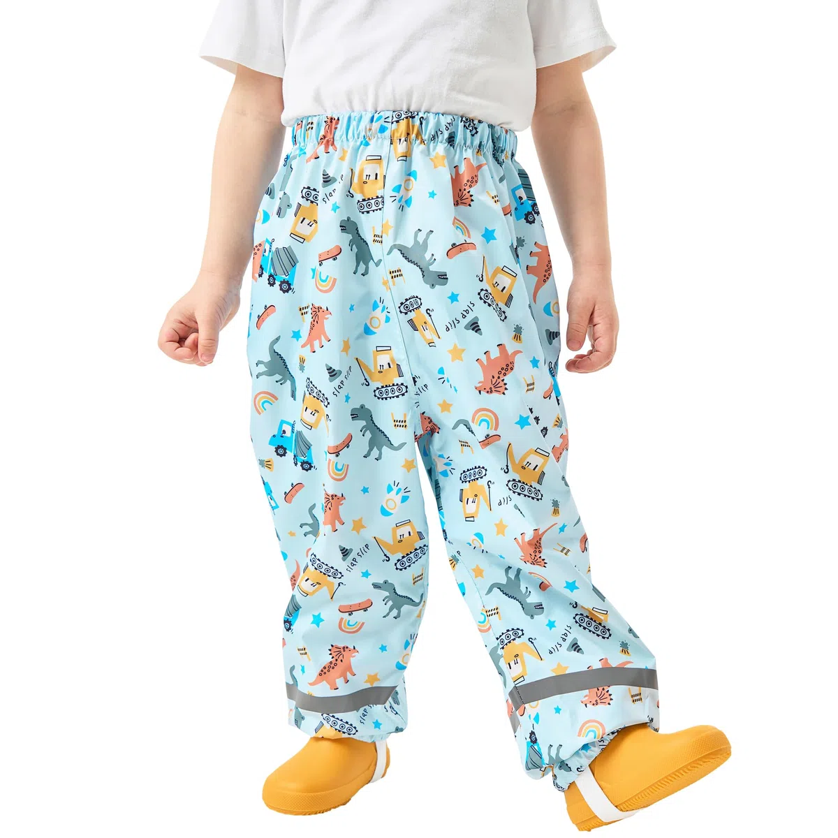 Fewlby Pantalones Impermeables para Niñas Niños Pantalones de Lluvia Mono Impermeable con Tiras Reflectantes Chubasquero Outdoor Traje Impermeable