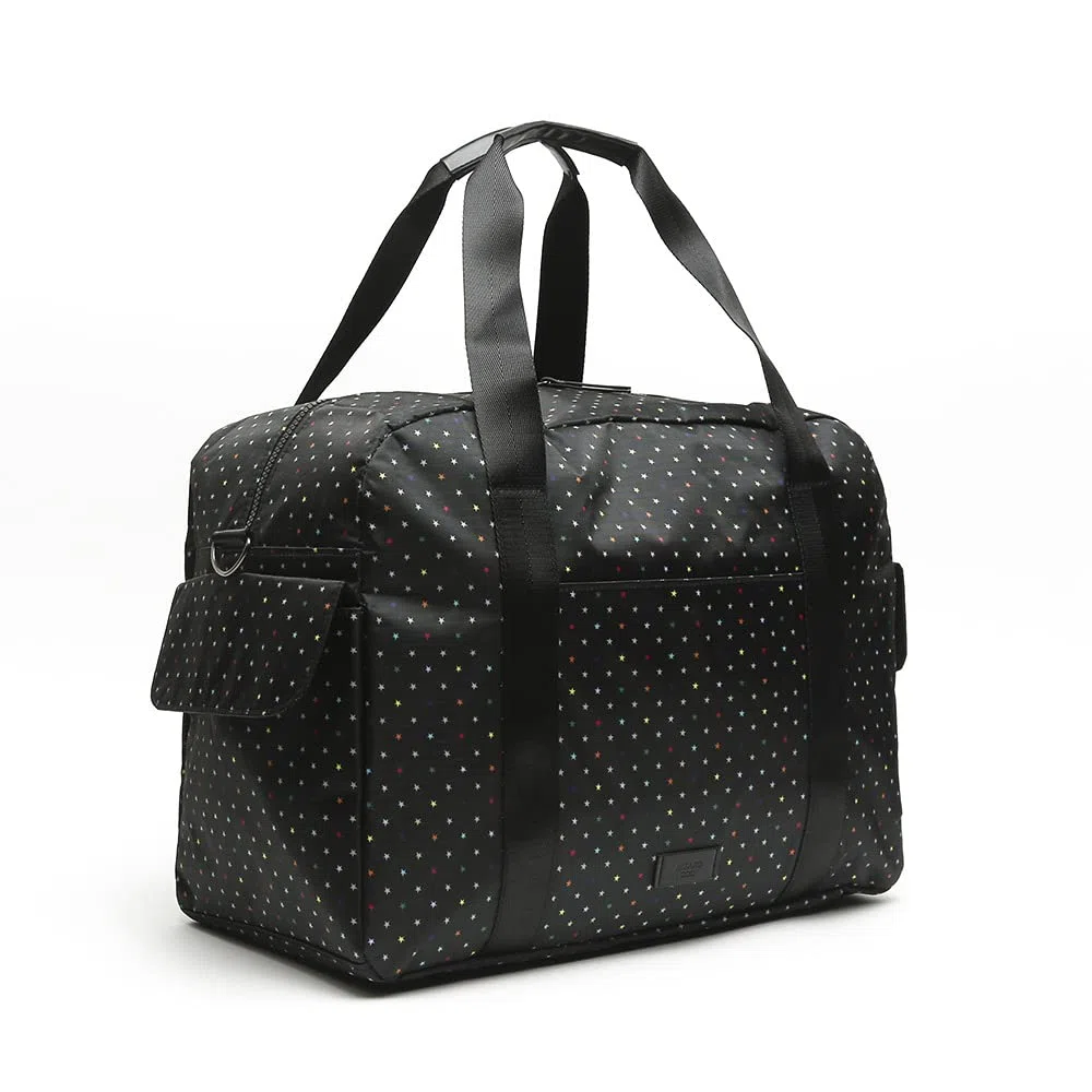 MISAKO Estri Bolsa Fin de Semana Estampado de estrellitas con Bandolera extraíble ED. Mujer - Estri Negro 33 X 45 X 22 cm