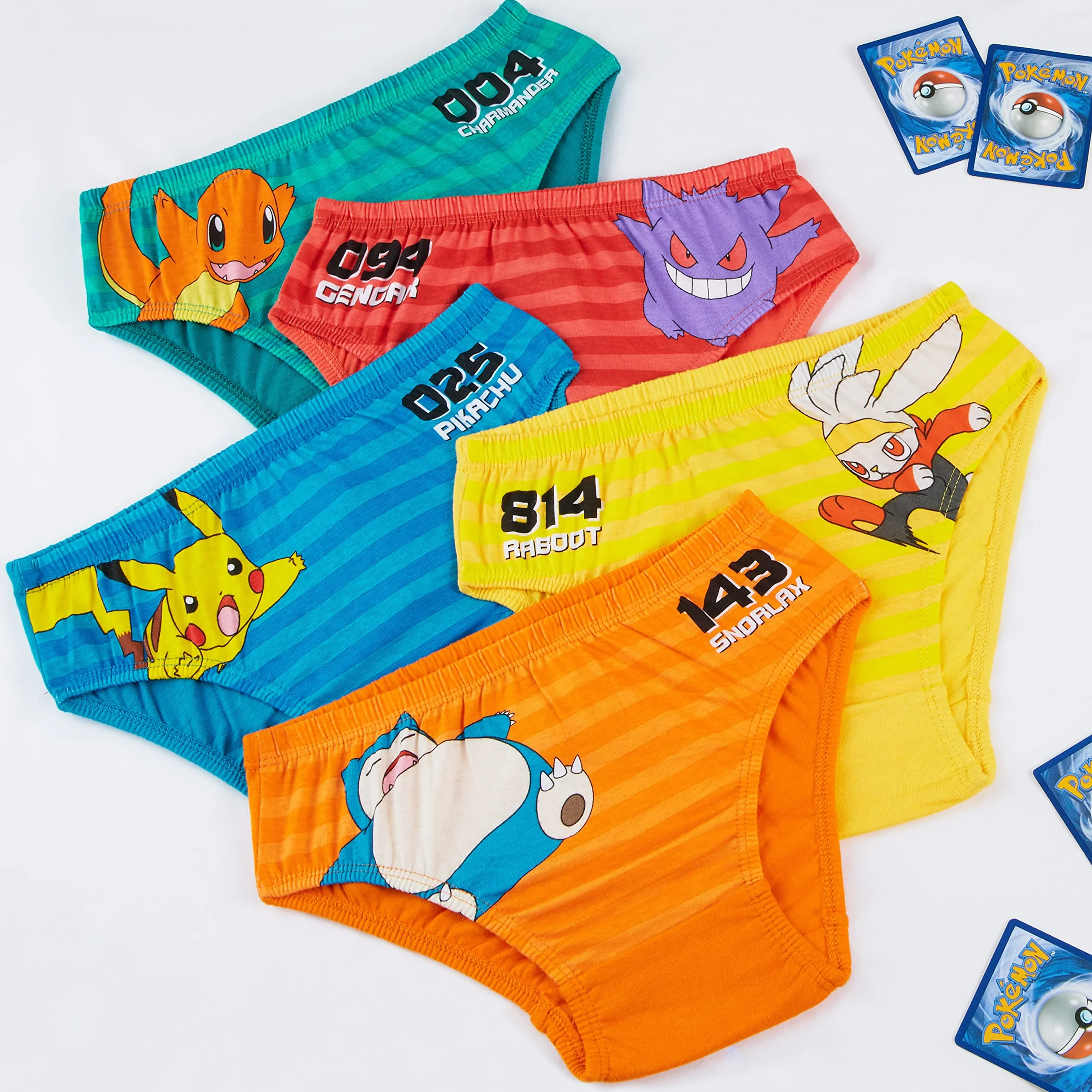 Pokémon Calzoncillos de Algodón, Ropa Interior para Niños, Pack de 5