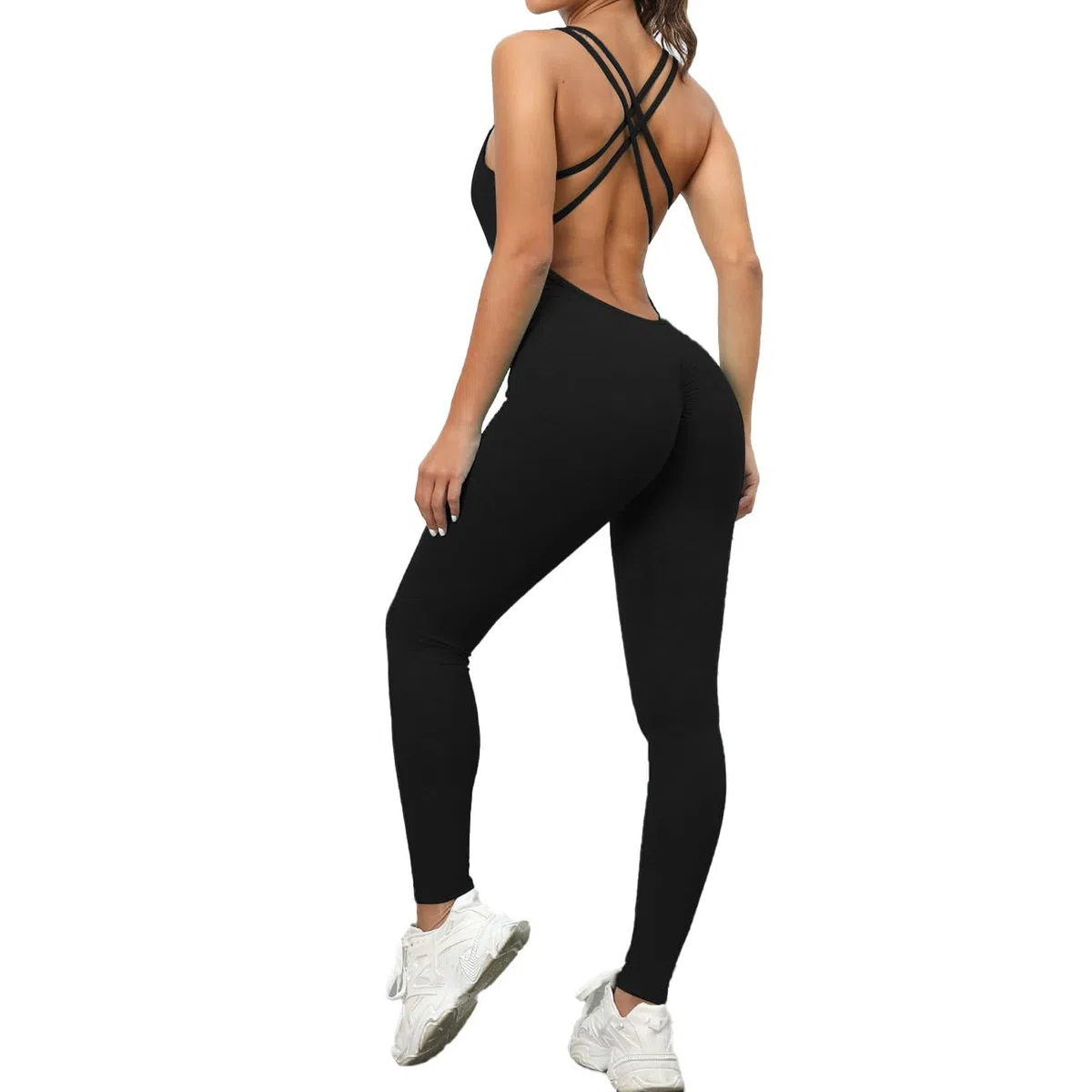 Mono Mujer Verano Largo Deportivo Jumpsuit Tirantes Cruzados Elegante Monos de Vestir una Pieza Ajustado Peto Bodysuit Fiesta Playa Fitness Yoga Gimnasio Entrenamiento