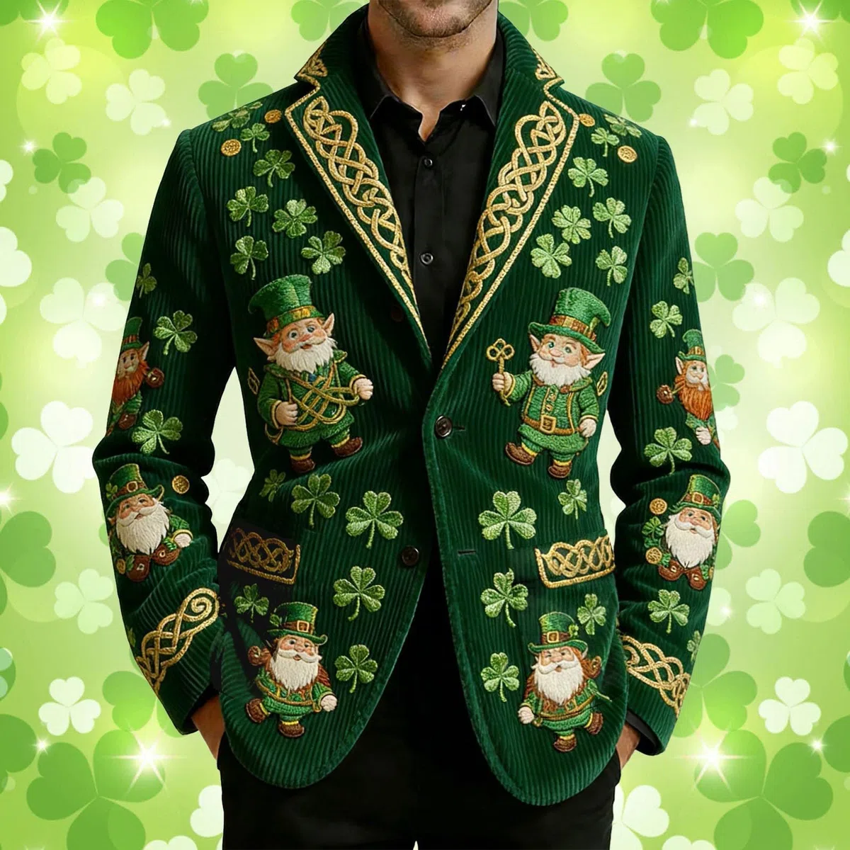 Elegante chaqueta de pana con estampado de esmoquin para hombre, estilo casual, para negocios y eventos nocturnos, discotecas, escenarios