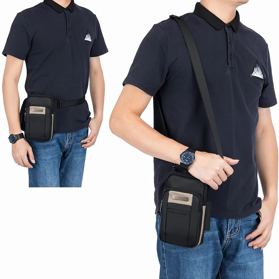 SPAHER Pequeño Riñonera Cinturon Hombre Bandolera Pequeñas Bandoleras Deportivas Bolsito Pequeño Cintura Mobile Riñoneras Bolsa de Cintura para Hombre