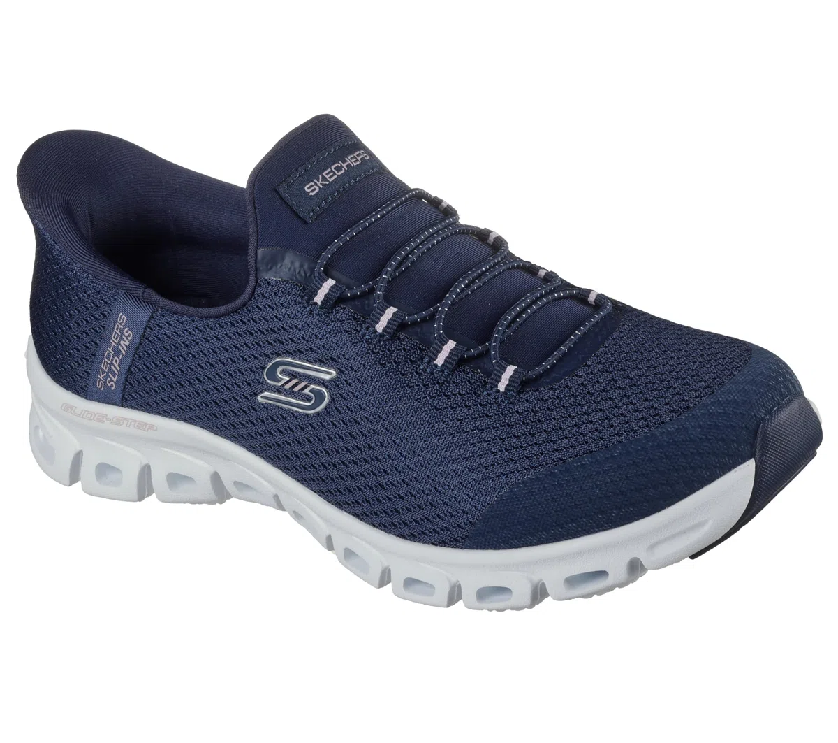 Skechers Mujer Glide-Step Pursuit Slip-In Entrenador | Casual, Slip-ins, Glide-Step, espuma viscoelástica refrigerada por aire, lavable a máquina, vegano