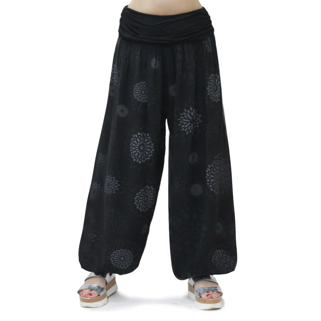 Glamexx24 Pantalón Harems para Mujer - Pantalón Aladino Ligero Hinchado, Saruel, Yoga, Bombacho, Informal de Verano
