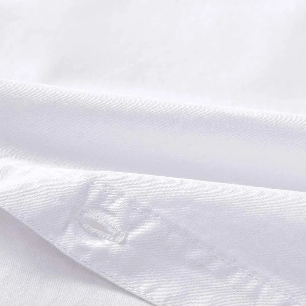 Spring&Gege Camisa de manga larga con botones de sarga de algodón para niños (3-14 años)