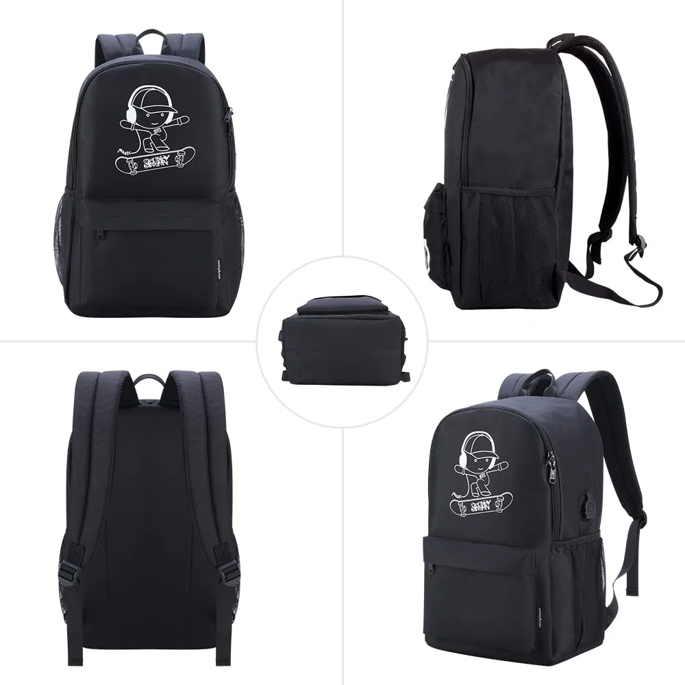 Mochilas Escolares Mochila Luminosa de Anime Carga USB Puerto Mochila Escolar Mochila con Estuche de Lápiz Luminoso Mochila para niñas niños Adolescentes Mochila