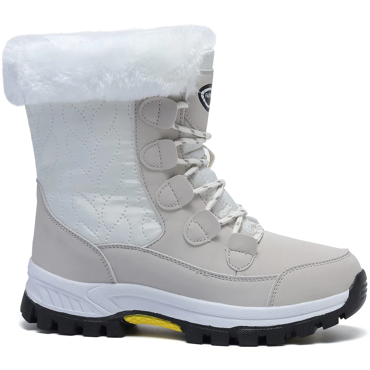 Botas de nieve para mujer, botas de invierno con forro de piel cálida, antideslizantes, botas de nieve a media pantorrilla, impermeables y resistentes al frío, zapatos para caminar al aire libre para