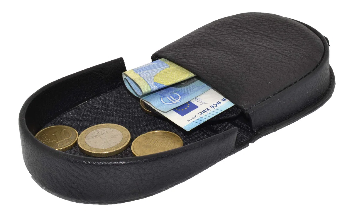 COVERI, Monedero, Hombre, real cuero Negro -