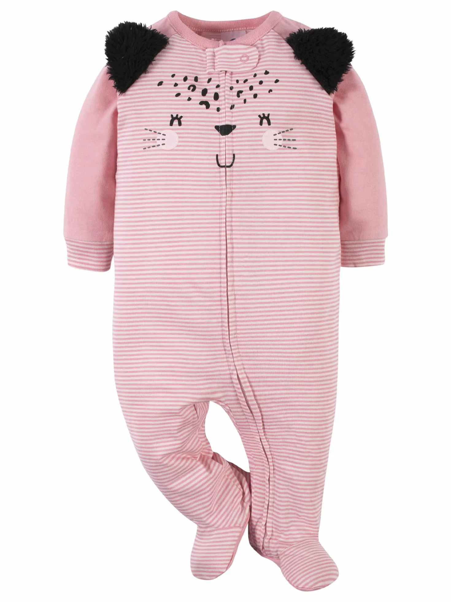 Gerber Mamelucos con pies para dormir y jugar para bebé niña, 4 unidades