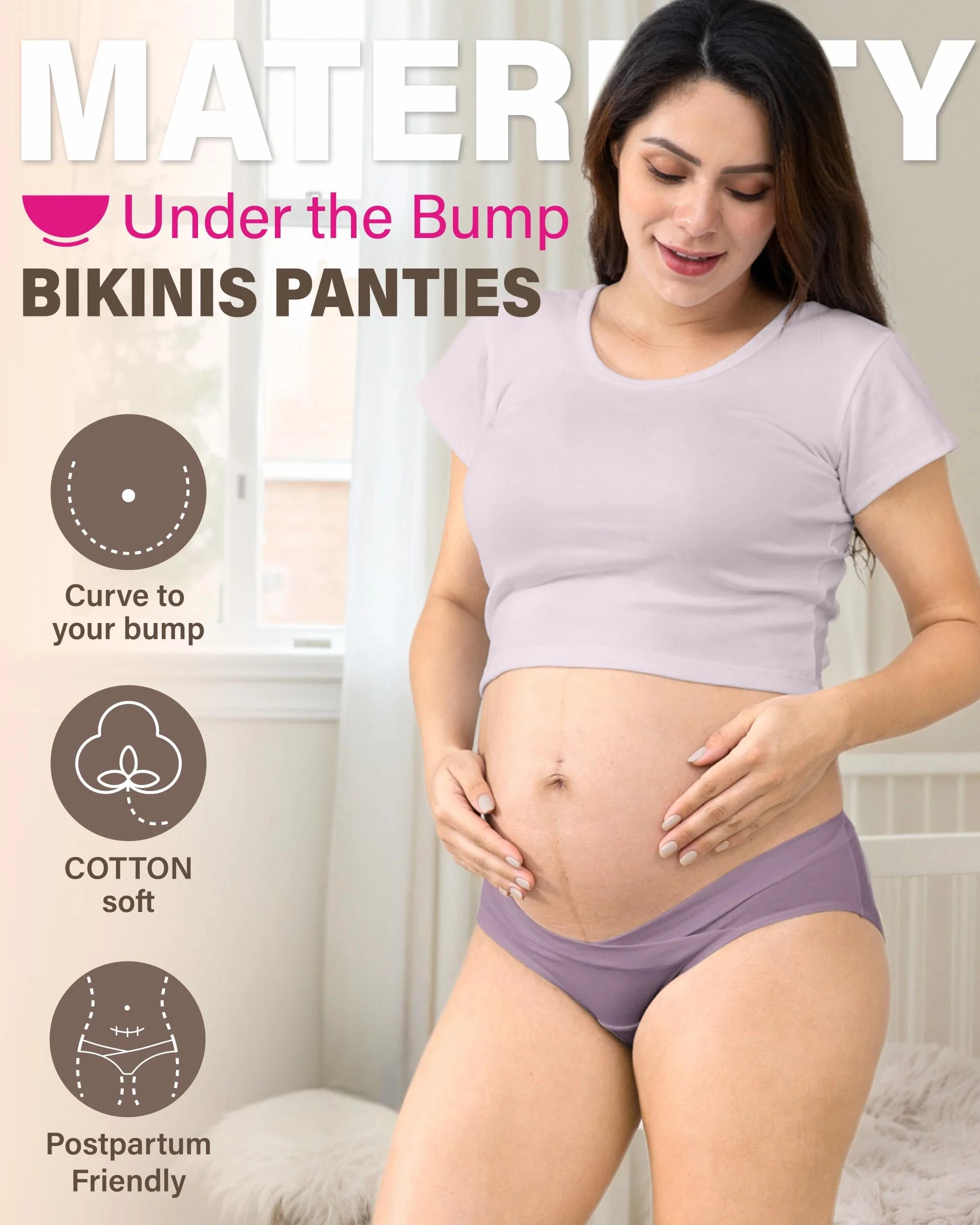 Intimate Portal Bragas Embarazadas de Algodón | Premamá y Postparto | Braguitas Bikini