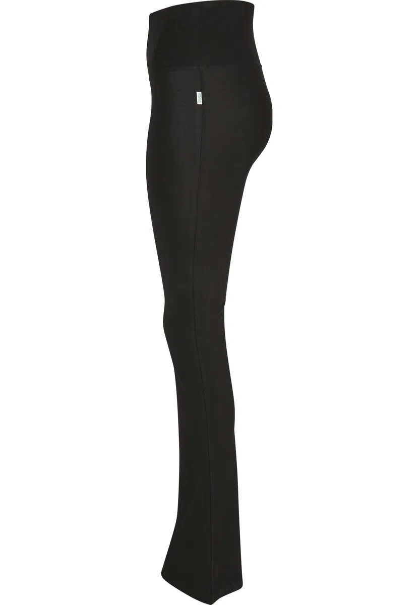 Urban Classics Ladies Organic Stretch Jersey Bootcut Leggings Mujer Leggins Negro