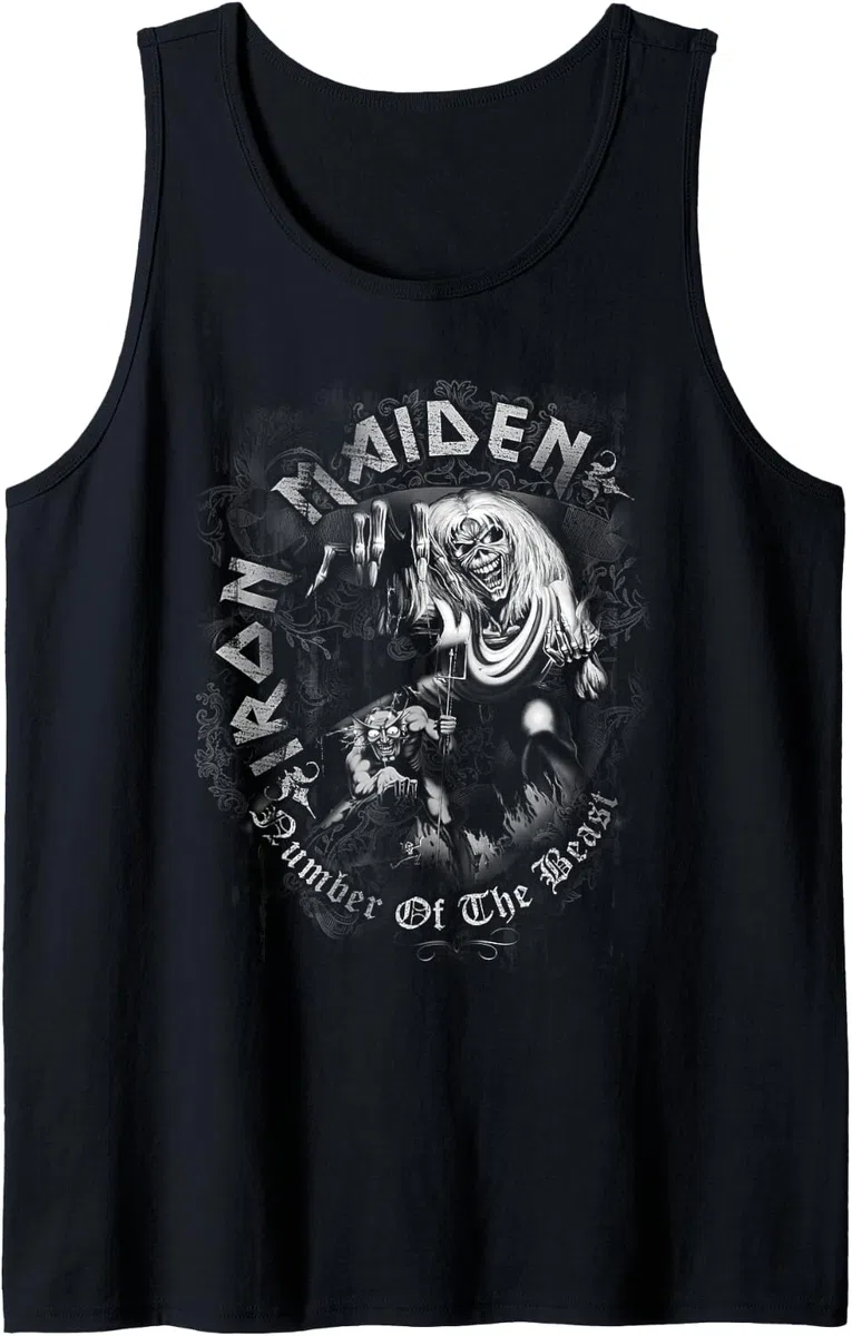 Iron Maiden Number of The Beast Greyscale Camiseta sin Mangas