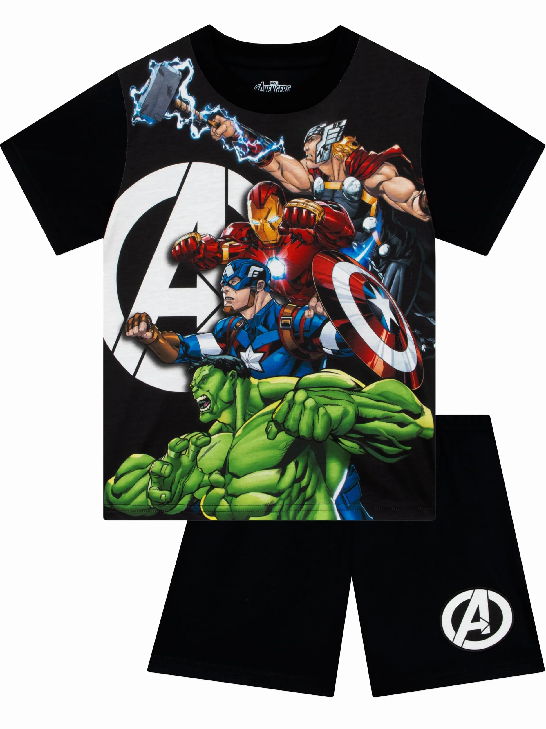 Marvel Pijama Avengers, Pijama De Verano para Niño con Thor, Capitán América, Hulk E Iron Man, Conjunto De Dormir Corto Infantil