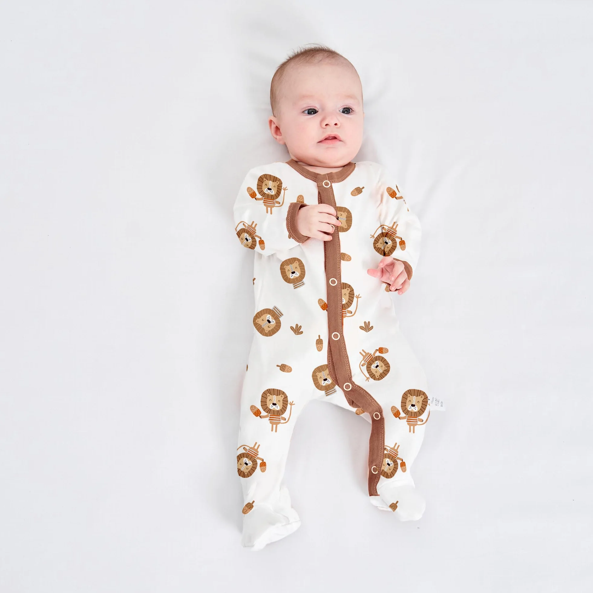 Miracle Baby Ropa para Dormir y Jugar con Pies Bebés Niña Pijama de Algodón Mameluco Niños Mono Manga Larga Trajes Pack de 3