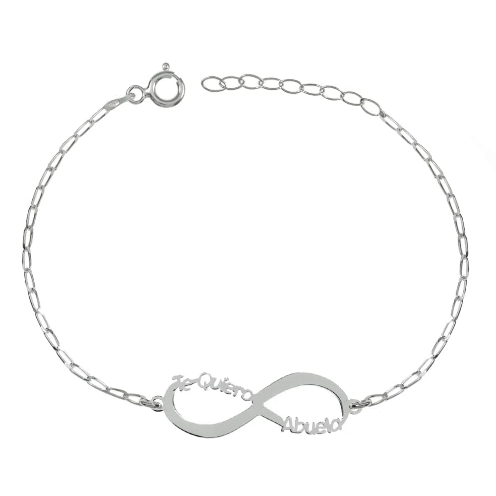 Pulsera infinito TE QUIERO ABUELA. Plata de ley 925. Ideal para el DÍA DE LA MADRE. Regalo perfecto y original