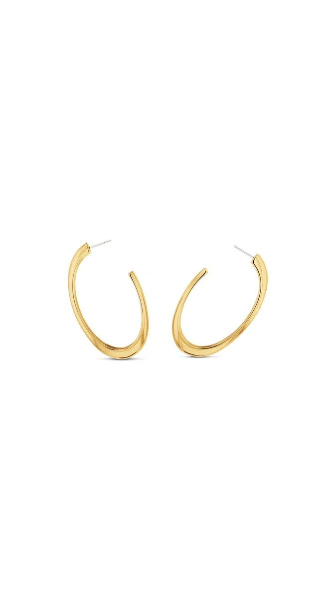 Pendientes de aro Calvin Klein para mujer de acero inoxidable chapado en oro amarillo, 35000836