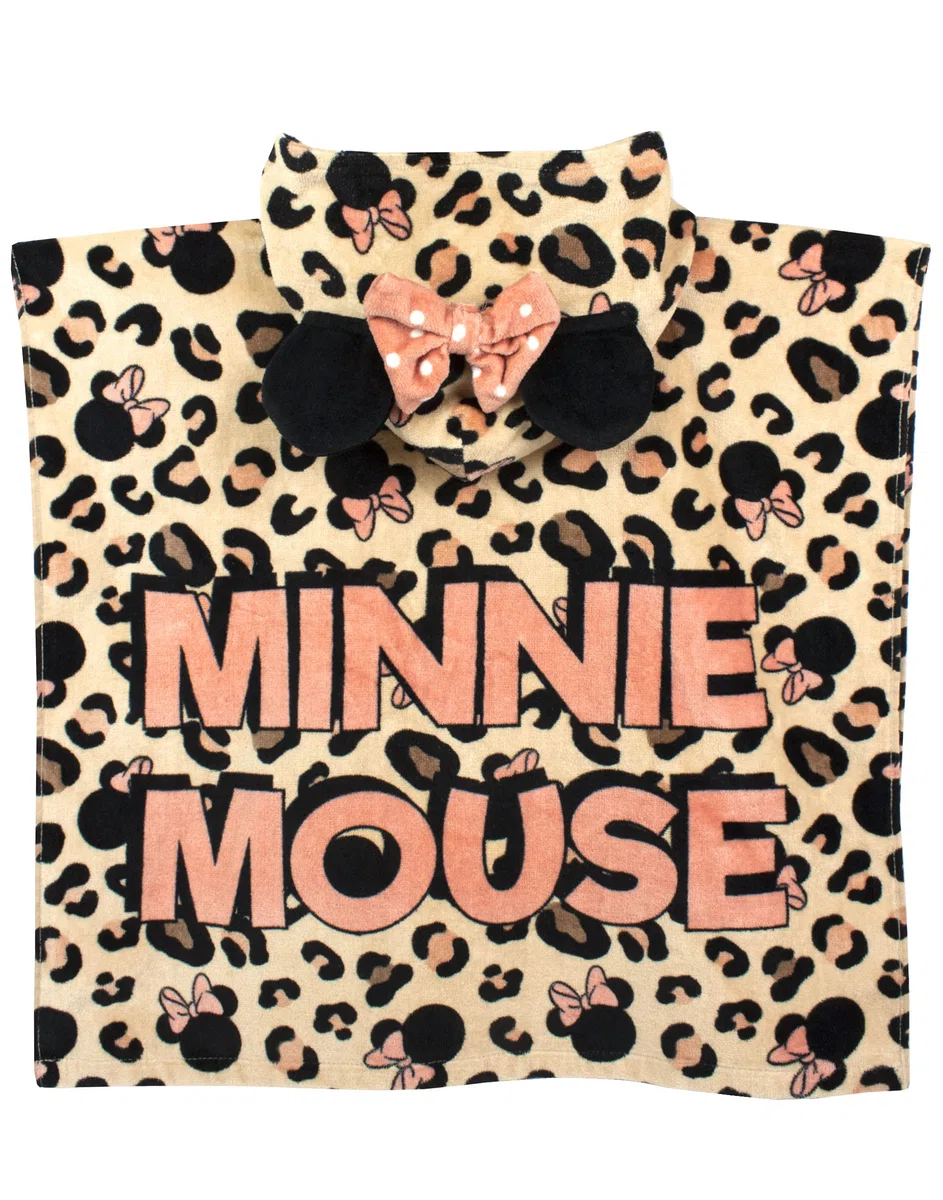 Disney Poncho de Toalla para niña Minnie Mouse | Regalo de Bata con Capucha