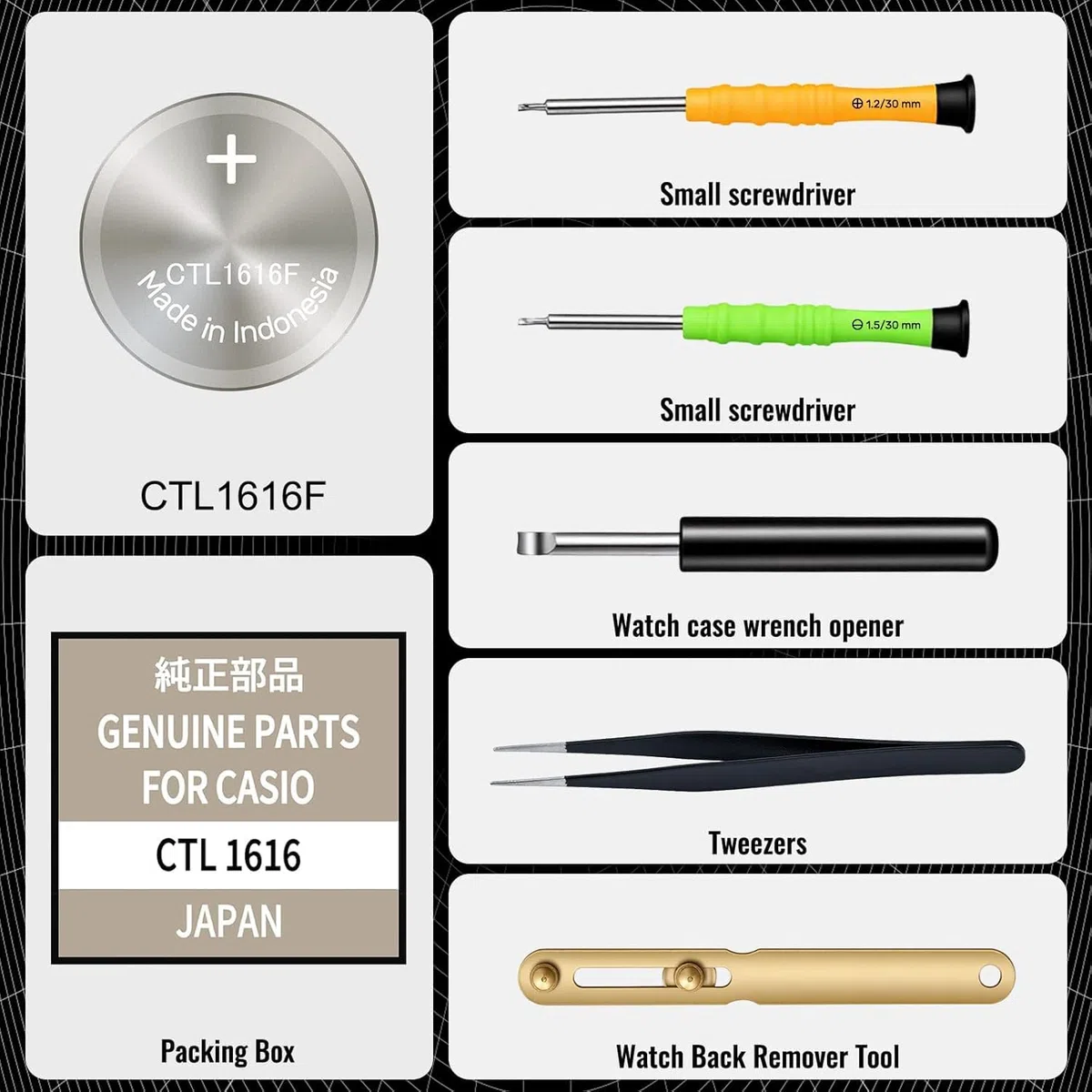 CTL1616/CTL1616F Original Solar-Akku für Casio Solaruhren, passend für Tough Solar und G-Shock
