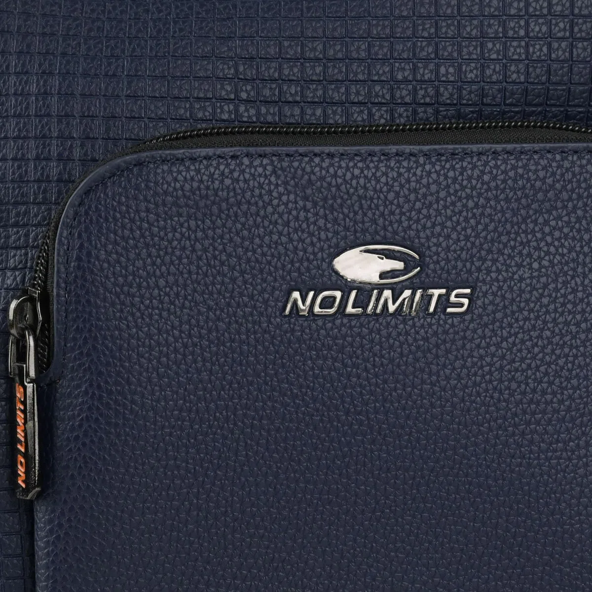 No Limits Bolso de hombre de bandolera ajustable, impermeable, con múltiples bolsillos y forro naranja, piel sintética
