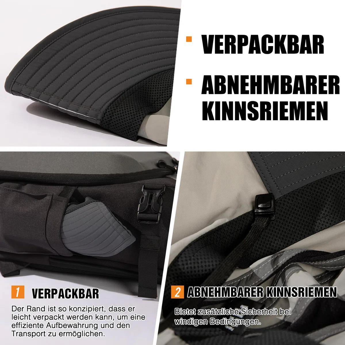 TOP-EX XL/XXL Unisex Sombrero de sol para hombre de ala ancha Sombrero de protección solar con protección para el cuello Soporte para gafas de sol al aire libre Safari Sombrero de verano impermeable y