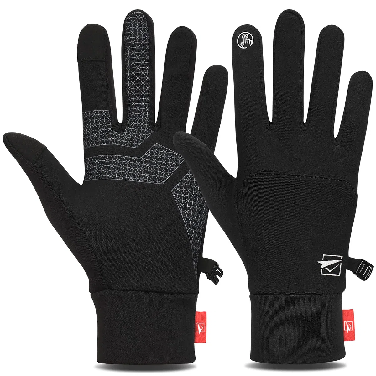 Guantes térmicos, guantes de invierno para correr, guantes de forro cálido, guantes antideslizantes para pantalla táctil, para hombres y mujeres, deportes, caminar, equitación, conducción,