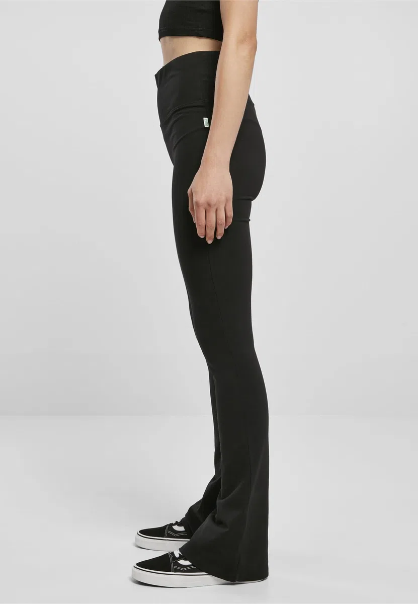 Urban Classics Ladies Organic Stretch Jersey Bootcut Leggings Mujer Leggins Negro