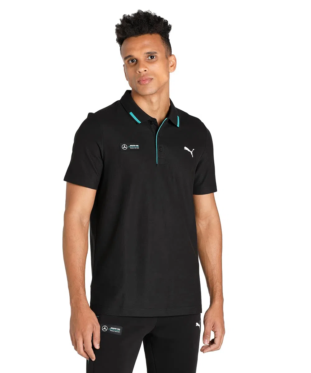 2022 Mercedes Basic Polo Football Soccer T-Shirt Camiseta (Black)