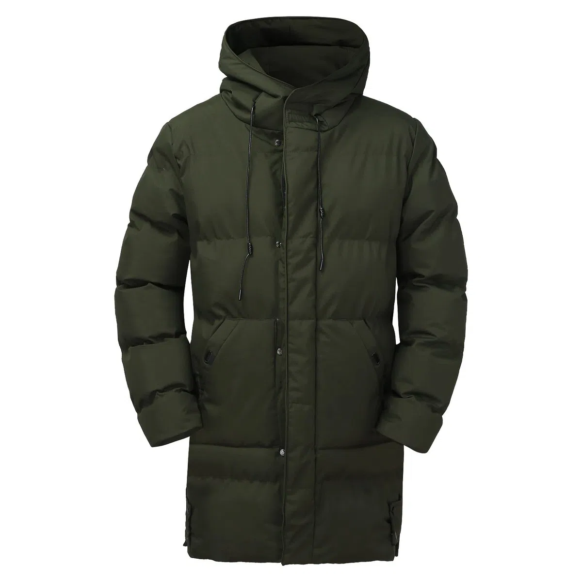 Abrigos de invierno para hombre Chaqueta Casual Sólido Bolsillo con cremallera Manga Larga Abrigo con Capucha Cálido Cremallera Empalme Abrigo Extra Largo Hombre Abrigo Invierno