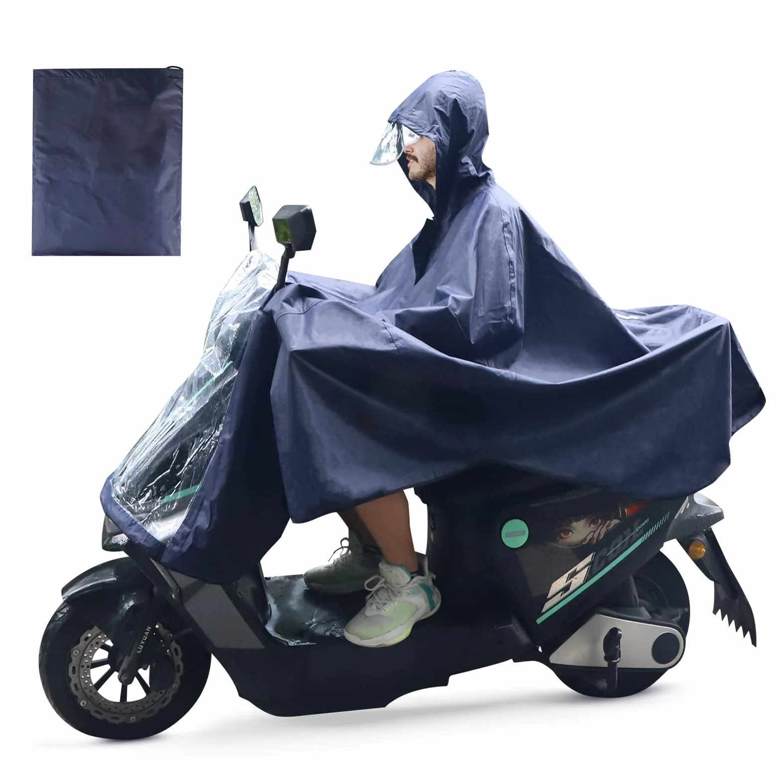 lalago Capa Lluvia, Poncho Impermeable, Capas de Ciclismo, Poncho de Lluvia Bicicleta, Poncho para Silla de Ruedas, Bicicletas de Montaña, Bicicletas Eléctricas