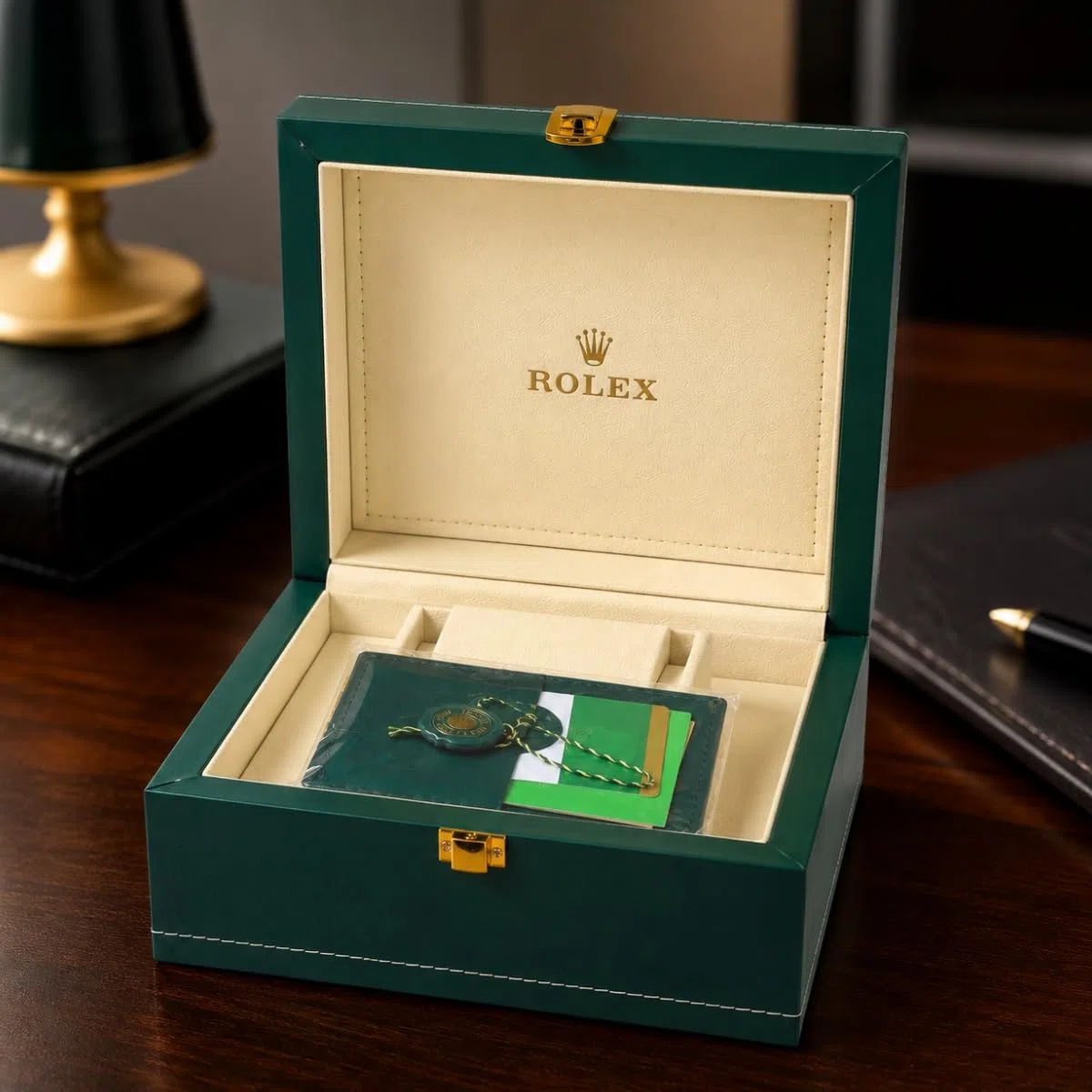 Portarrelojes de Madera Caja de Reloj Compacta con Cojín Interior con Interior Acolchado Bolsa de Transporte Incluida para Rolex Cosmograph Daytona