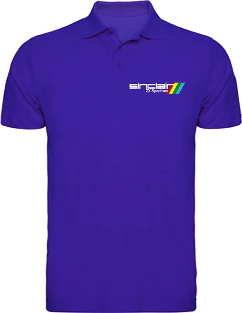 Polo Sinclair ZX Spectrum EGB ochenteras 80´s Retro (L, Azulón)