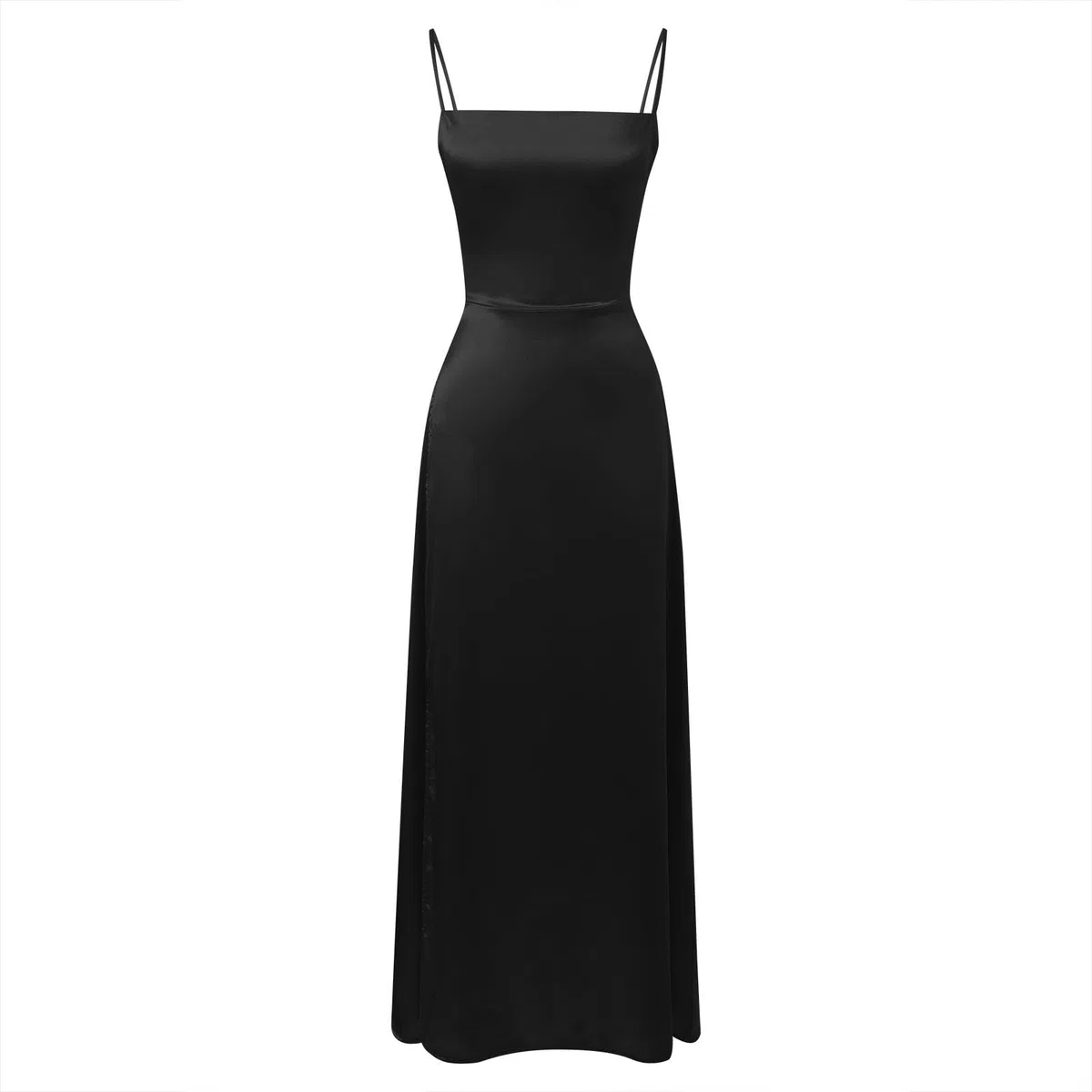 Vestido De Graduación,Vestido De Dama De Honor De Satén con Cuello En V para Mujer, Vestido De Fiesta De Graduación De Satén con,con Tirantes ，Vestido Largo para Fiesta