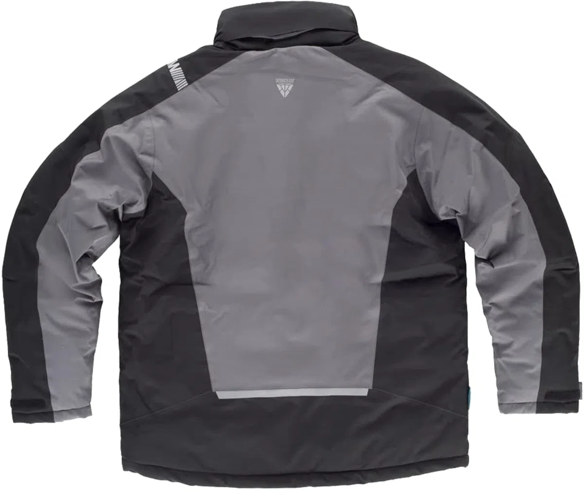 Teamwork WORKTEAM Parka con capucha combinada y detalles reflectantes, Acolchada. Ideal para trabajo, tiempo libre, etc. Unisex Negro+Gris-M