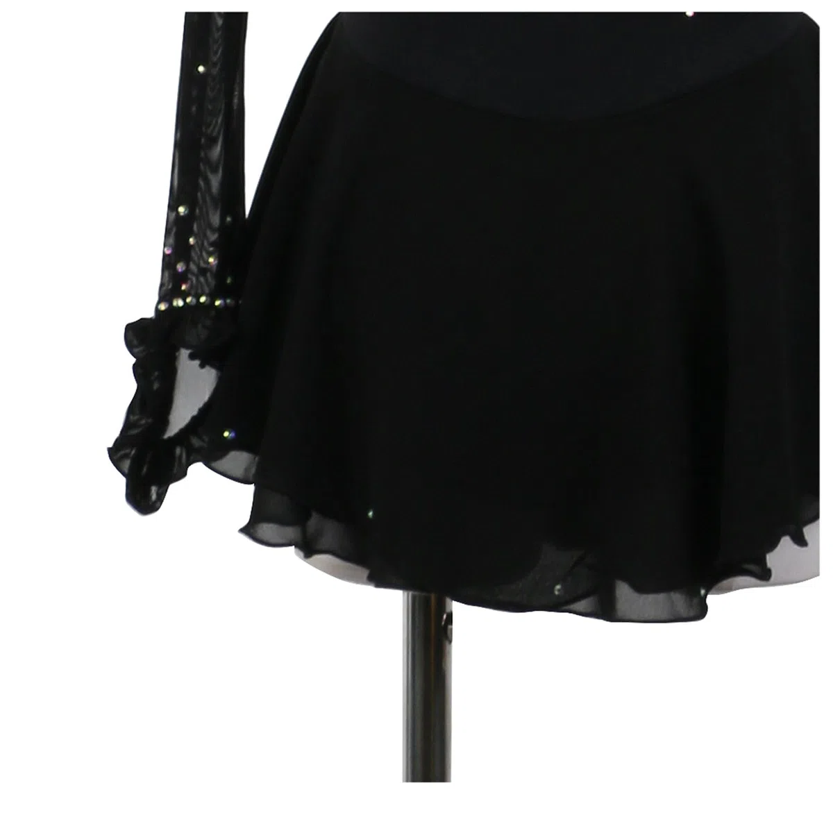 Vestido de patinaje sobre hielo para mujer, para adultos, competición, rendimiento, cuello redondo, brillante, leotardo de diamantes de imitación, baile, gimnasia, danza