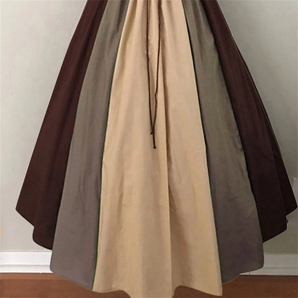 Vestido Medieval para Mujer, Falda Larga de Mujer Retro Cuello Cuadrado Vestido Mangas Media Ceremonia Ropa Talla Grande Disfraz de Carnival Halloween