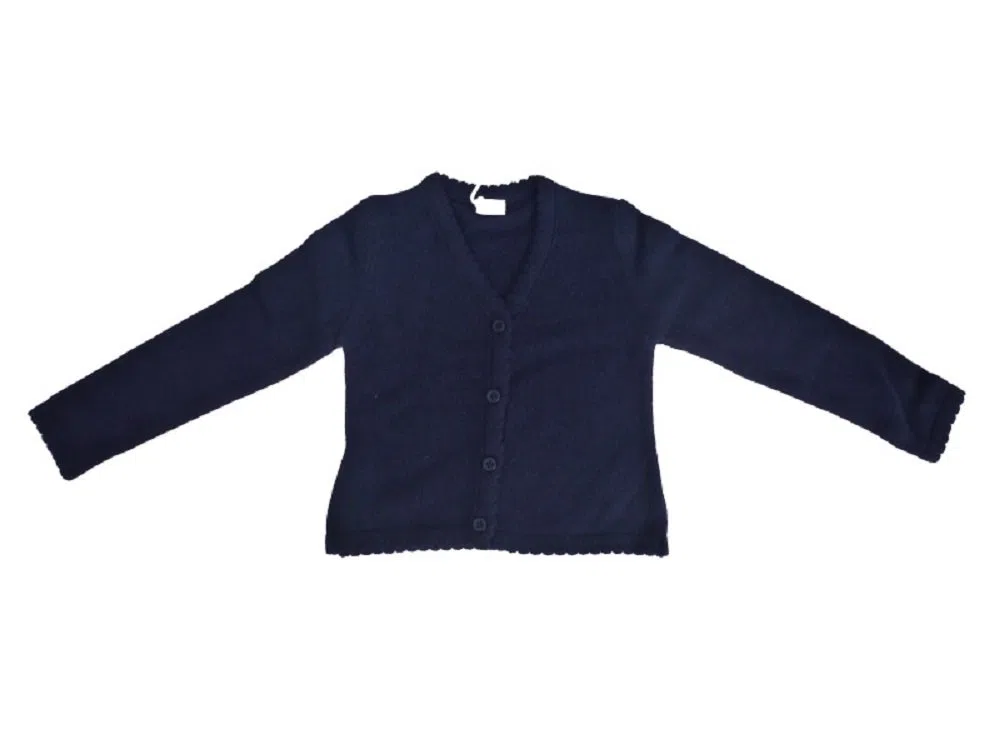 Chaqueta de punto para niña, color azul marino, talla 92-140 104, azul marino, 104