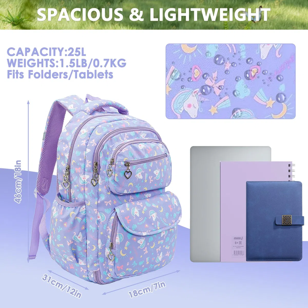 Mochilas Escolares Niña Niño Gran Capacidad Mochila Escolar para 7-12 Años Mochila Infantil Impermeable Multicompartimento Cómodo y Transpirable Mochilas Primaria